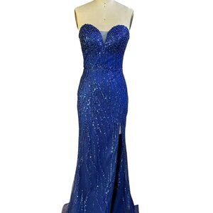 New Sleeveless Prom Maxi Gown w/ Sweetheart Neck & Beads Embroidery TC TL3042C